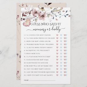Wildflower Mum or Dad Said It Baby Shower Game