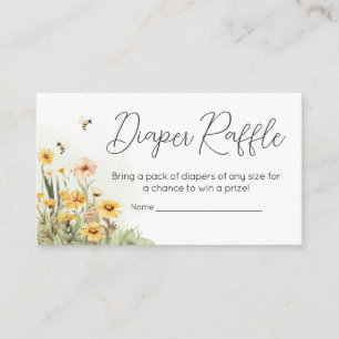 Wildflower Mummy to Bee Baby Shower Diaper Raffle Enclosure Card