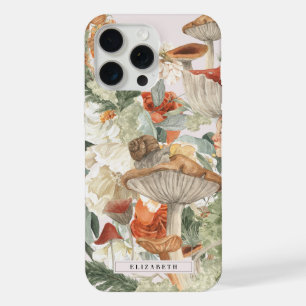 Wildflower Mushroom Boho Autumn Forest Monogram iPhone 15 Pro Max Case