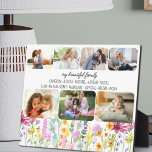 Wildflower My Beautiful Family First Names 7 Photo Plaque<br><div class="desc">Pretty wildflower photo display personalised with 7 of your favourite photos and your custom text, such as "my beautiful family" and the first names of your kids, in-laws and/or grandchildren. Your photos are displayed in rounded rectangle shapes and, if you have any problems with placement, try cropping your picture to...</div>