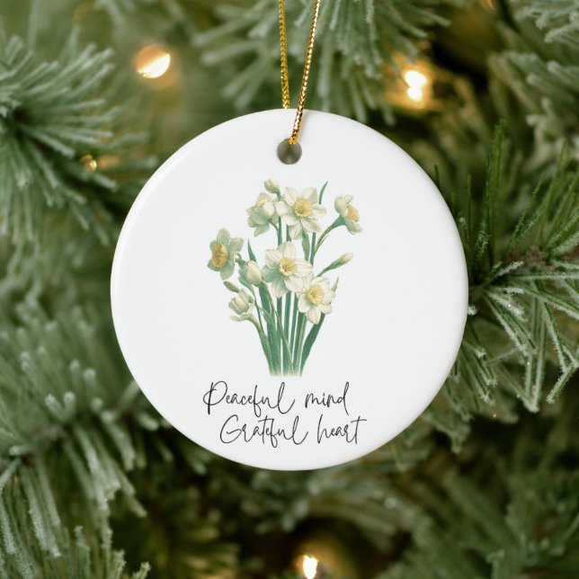 Wildflower Narcissus  Ceramic Tree Decoration (Tree)