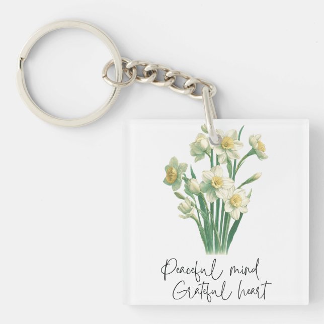 Wildflower Narcissus  Key Ring (Front)