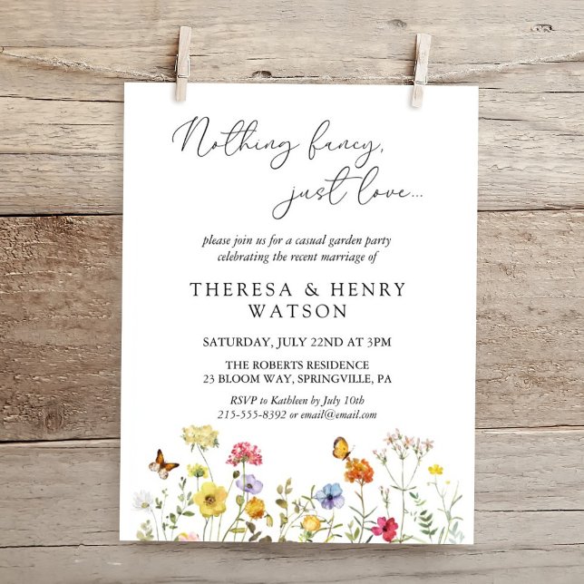 Wildflower Nothing Fancy Elopement Reception Invitation (Creator Uploaded)