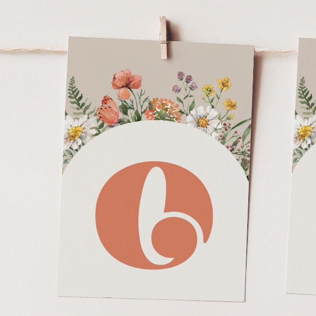 Wildflower "O" High Chair Bunting Banner Card (Creator Uploaded)