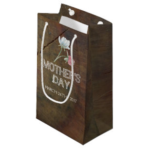 Wildflower Oak Wood Mother's Day Small Gift Bag