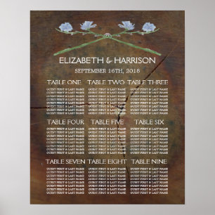 Wildflower Oak Wood Wedding Seating Chart