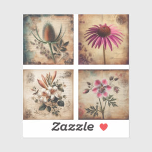 Wildflower on vintage distressed background