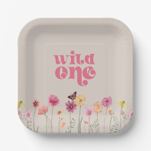 Wildflower One Wildflower Party Plates (Front)