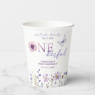 Wildflower Onederful 1st Birthday Paper Cups