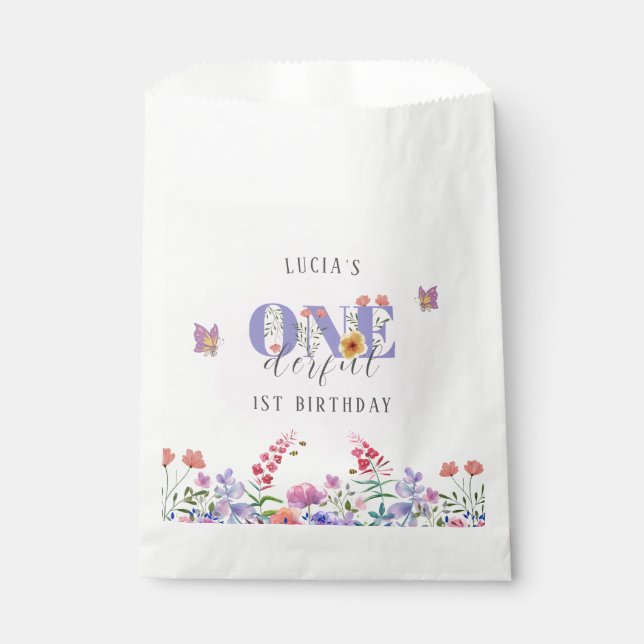 Wildflower Onederful Butterfly And Bees Favour Bags (Front)