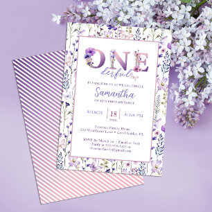 Wildflower Onederful Floral 1st Birthday Invitation