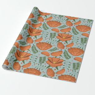 Wildflower Orange Poppy Wrapping Paper