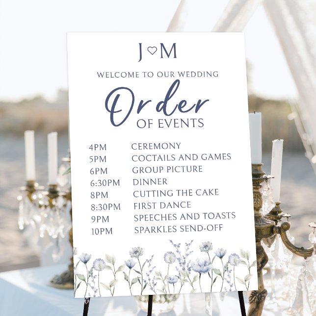Wildflower Order of events Wedding sign poster (Creator Uploaded)