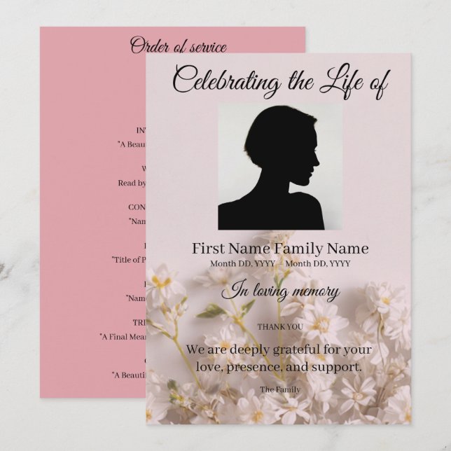 Wildflower order of service invitation (Front/Back)