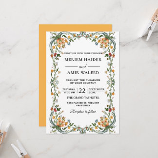 Wildflower Ornate Garden Floral Wedding Invitation