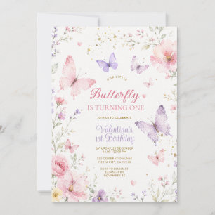 Wildflower Our Little Butterfly Is Turning One Invitation