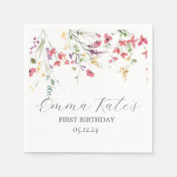 Wildflower paper napkins, modern napkins