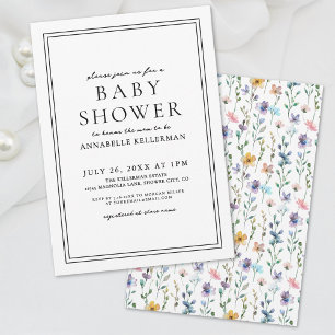 Wildflower Pastel Floral Baby Shower Invitation