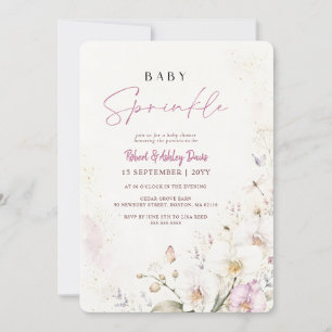 Wildflower Pastel Floral Baby Sprinkle Baby Shower Invitation