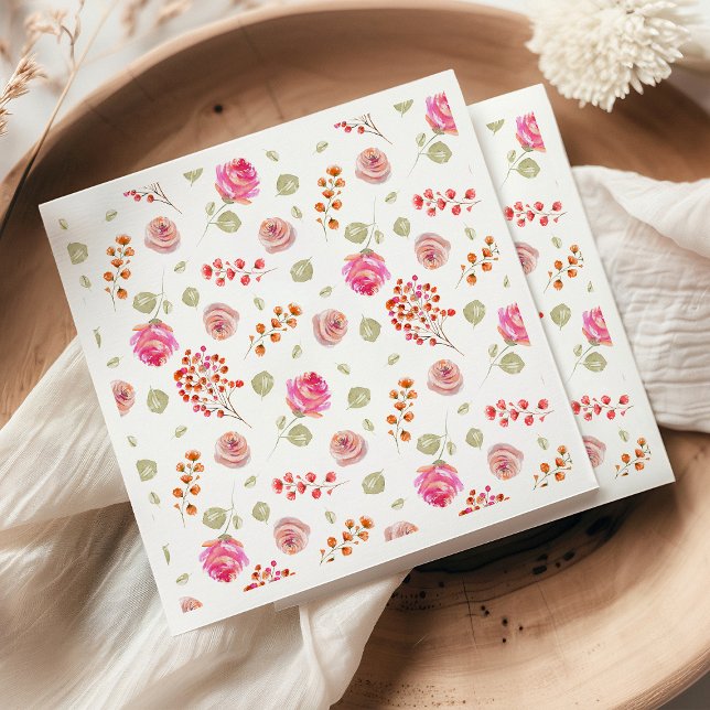 Wildflower Pattern Baby Shower Napkin (Creator Uploaded)