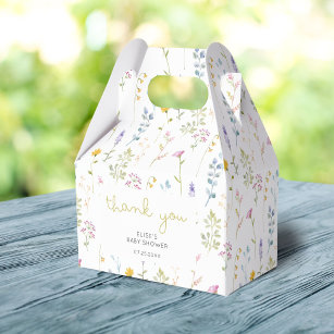 Wildflower Pattern Baby Shower Thank You  Favour Box