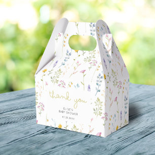 Wildflower Pattern Baby Shower Thank You Favour Box