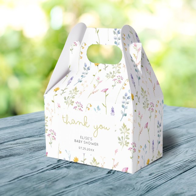 Wildflower Pattern Baby Shower Thank You  Favour Box (Creator Uploaded)