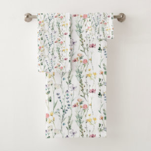 Wildflower Pattern Bath Towel Set