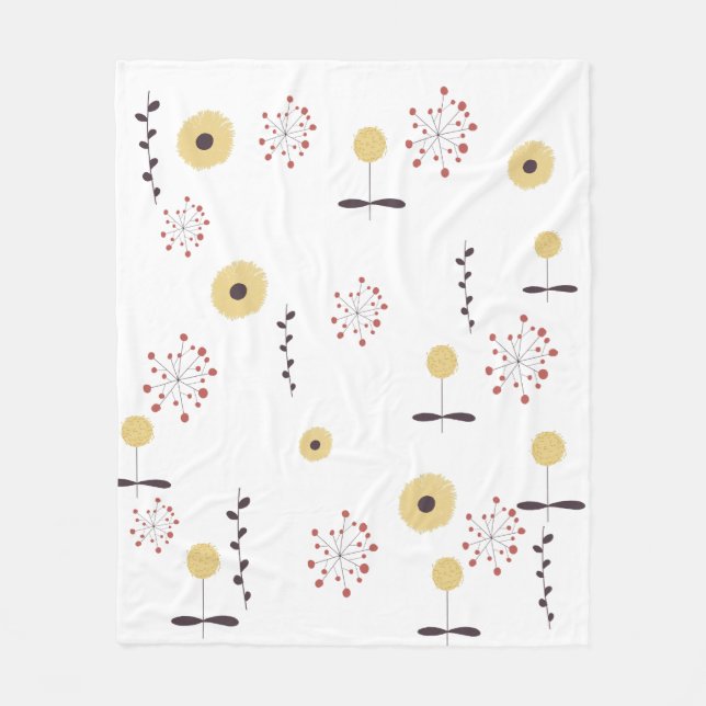 Wildflower Pattern Cosy Throw Blanket (Front)