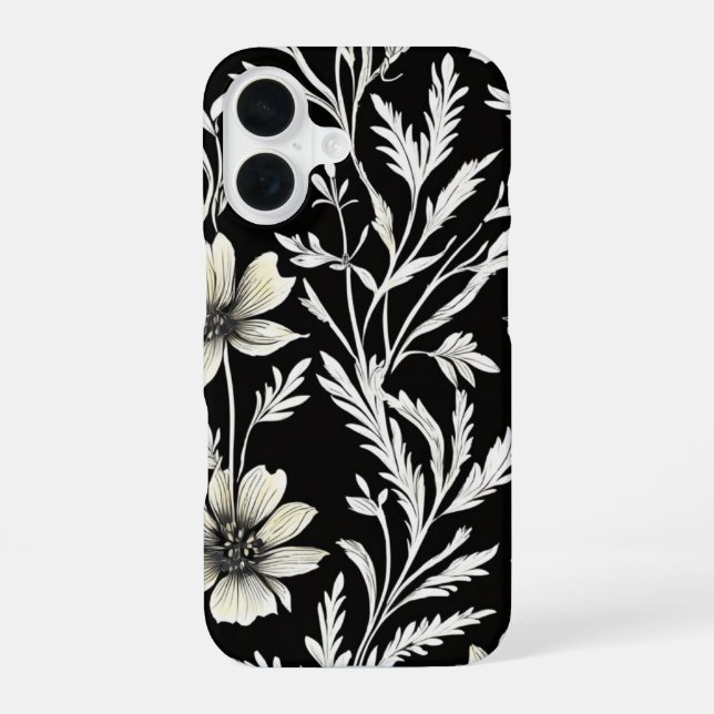 wildflower pattern iPhone 16 case (Back)