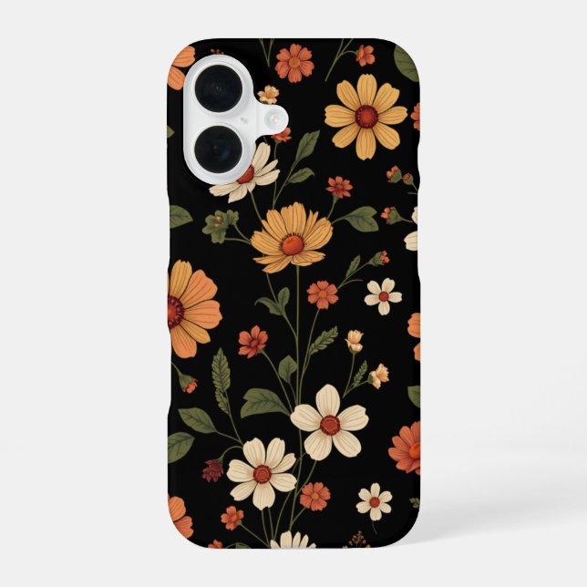wildflower pattern iPhone 16 case (Back)