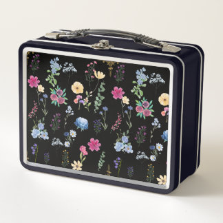 Wildflower Pattern Metal Lunch Box