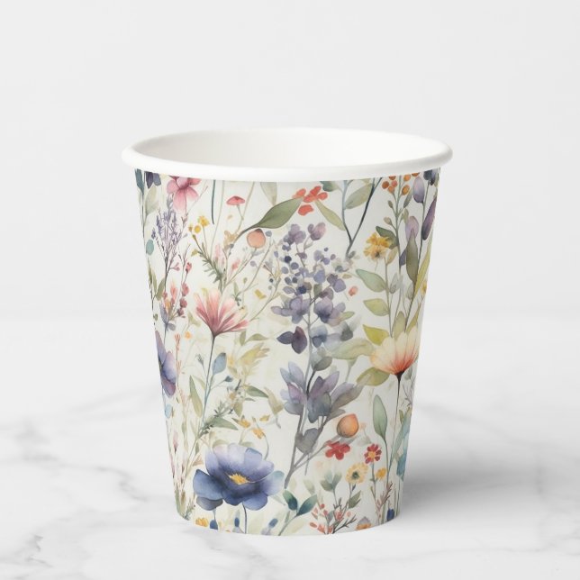 Wildflower Pattern Paper Cups (Front)