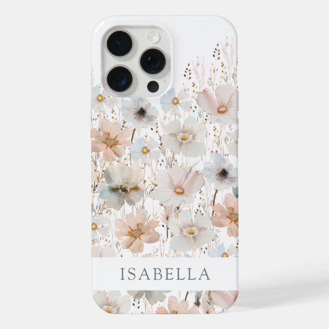 Wildflower Pattern Personalised iPhone Case (Back)