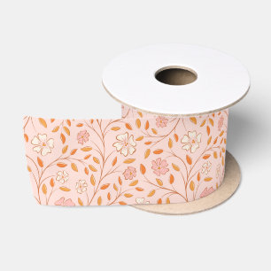 Wildflower Pattern Satin Ribbon