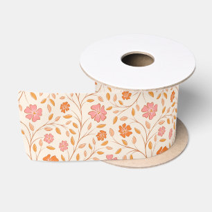 Wildflower Pattern Satin Ribbon