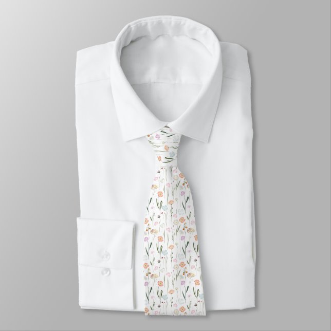 Wildflower Pattern Tie (Tied)