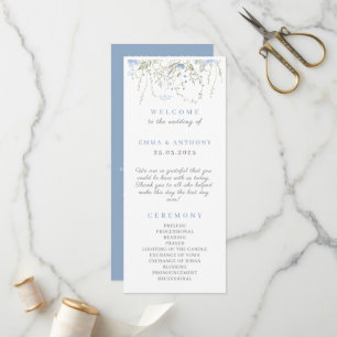 Wildflower Periwinkle Wedding Ceremony Programme