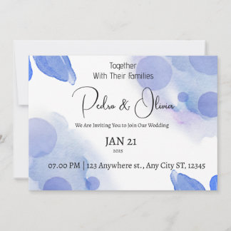 Wildflower Periwinkle Wedding Invitation