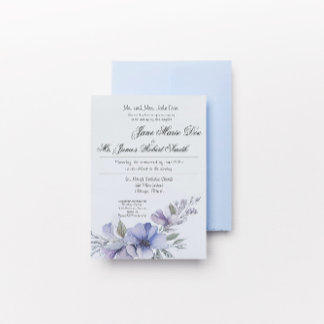 Wildflower Periwinkle Wedding Invitation