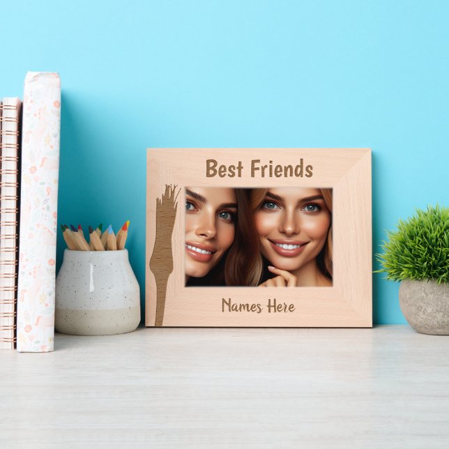 Wildflower Personalised Best Friend  Etched Frames (Personalized Best Friends Frame)