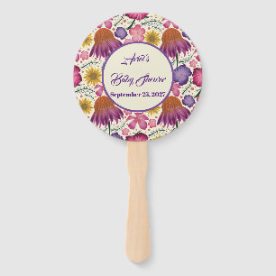 Wildflower Personalised Garden Baby Shower Hand Fan
