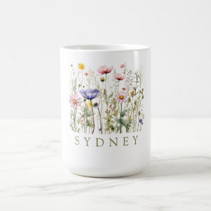 Wildflower personalised Name Coffee Mug