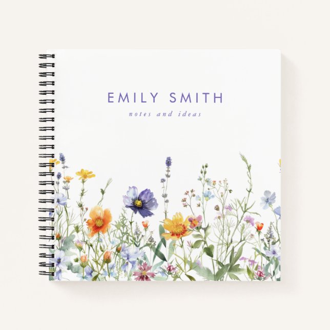 Wildflower Personalised Notebook (Front)