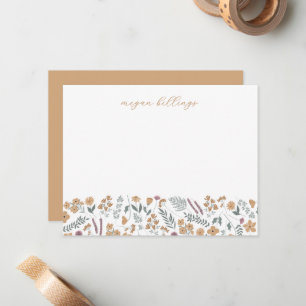 Wildflower Personalised Notecards - Thank You Card
