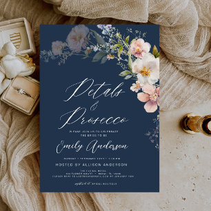 Wildflower Petals & Prosecco Bridal Shower Invitation