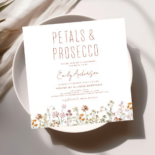 Wildflower Petals & Prosecco Bridal Shower Invitation