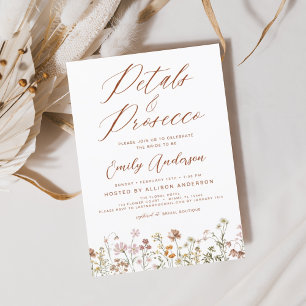 Wildflower Petals & Prosecco Bridal Shower Invitation
