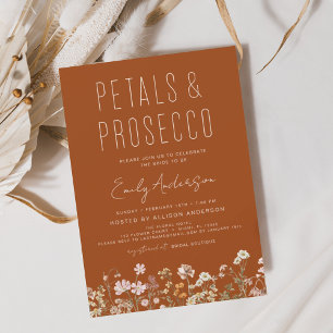 Wildflower Petals & Prosecco Bridal Shower  Invitation