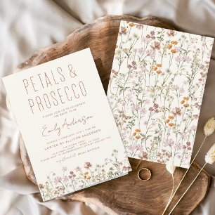 Wildflower Petals & Prosecco Bridal Shower  Invitation